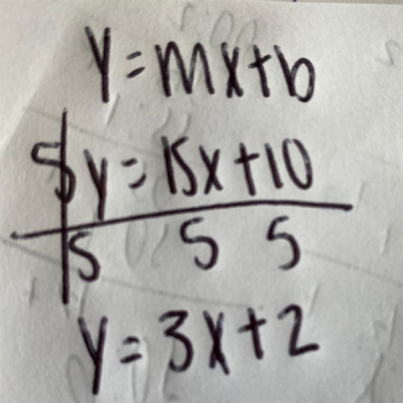 1.Which answer below represents the line 5y= 15x+ 10 in the form "y= mx + c&quot-example-1