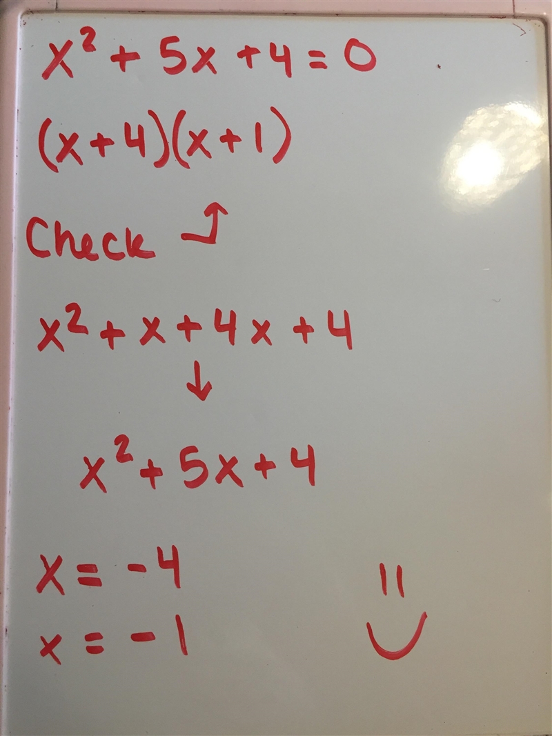 x^2+5x+4=0 how do I factor this because Im trying to solve quadratic equations by-example-1