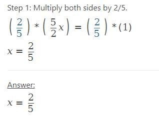 What does x = ? 5/2 • x =1-example-1