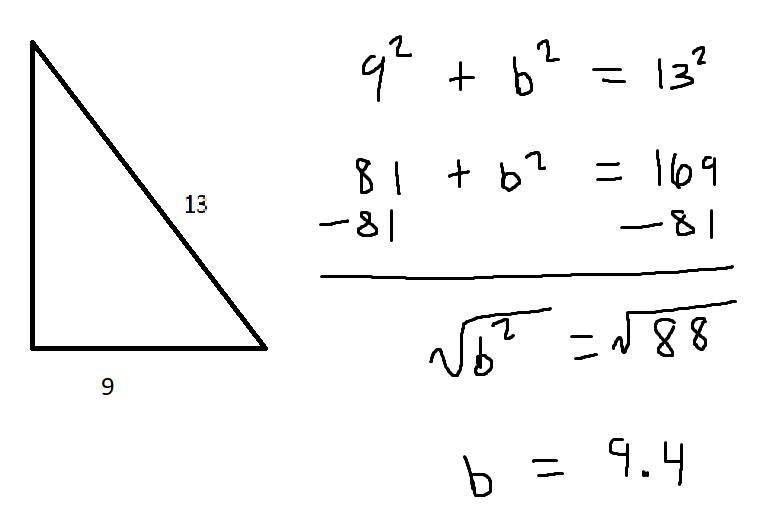 One of the legs of a right triangle measures 9 cm and its hypotenuse measures 13 cm-example-1