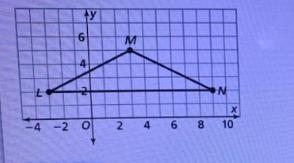 Lana draws a triangle( LMN) on the coordinate plane. What is the perimeter of the-example-1