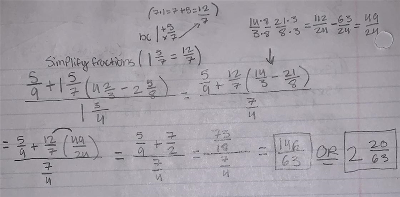 5/9 + 1 5/7 x (4 2/3 - 2 5/8 ) divided by 1 3/4 I need this step by step pls thanks-example-1