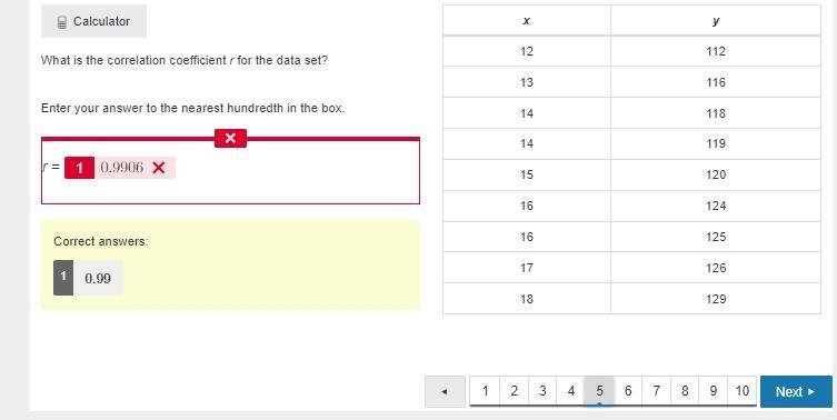 What is the correlation coefficient r for the data set? Enter your answer to the nearest-example-1