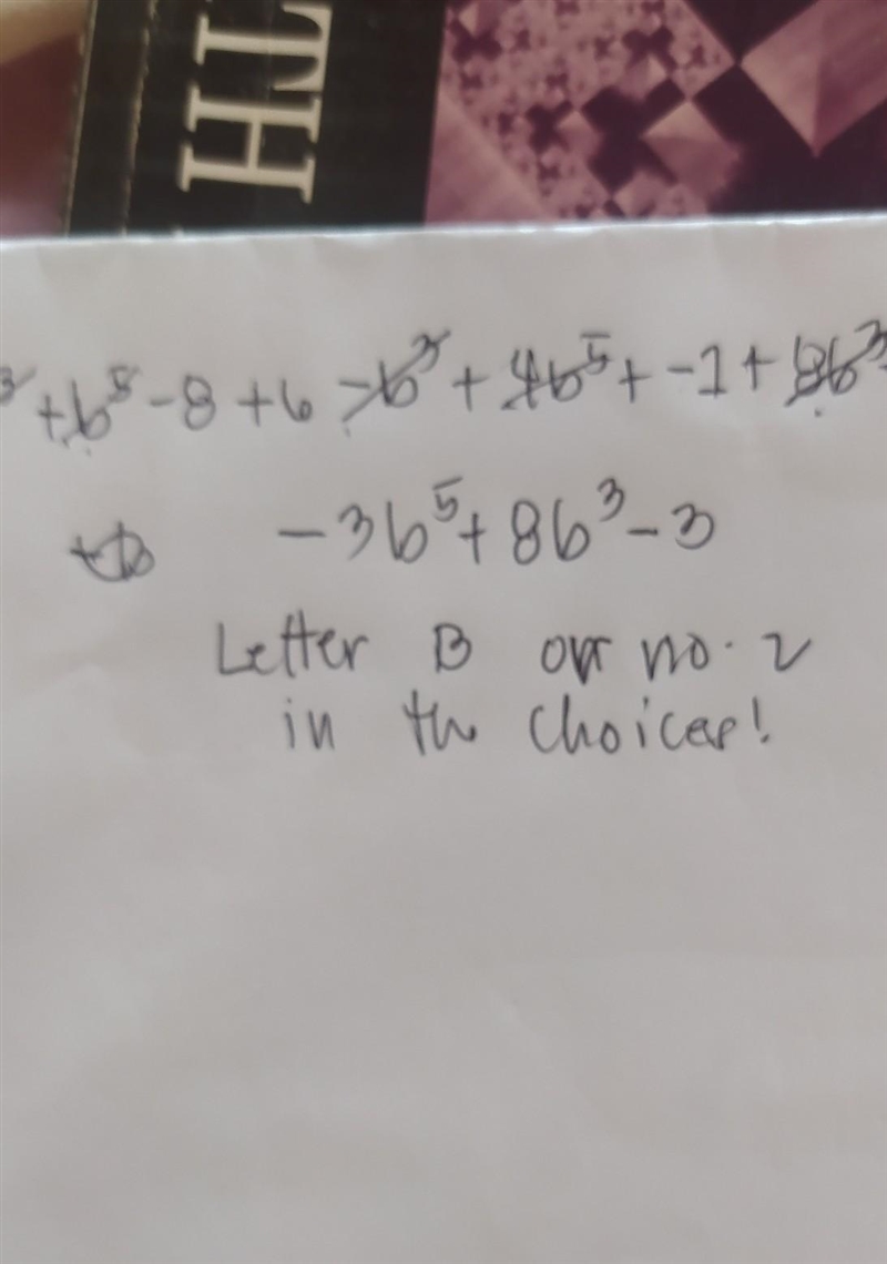 Adding and subtracting polynomials. help?-example-1