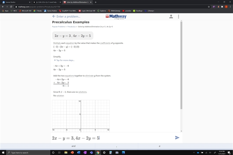 {y=3/4x 5/2x+2y=5 need help-example-1