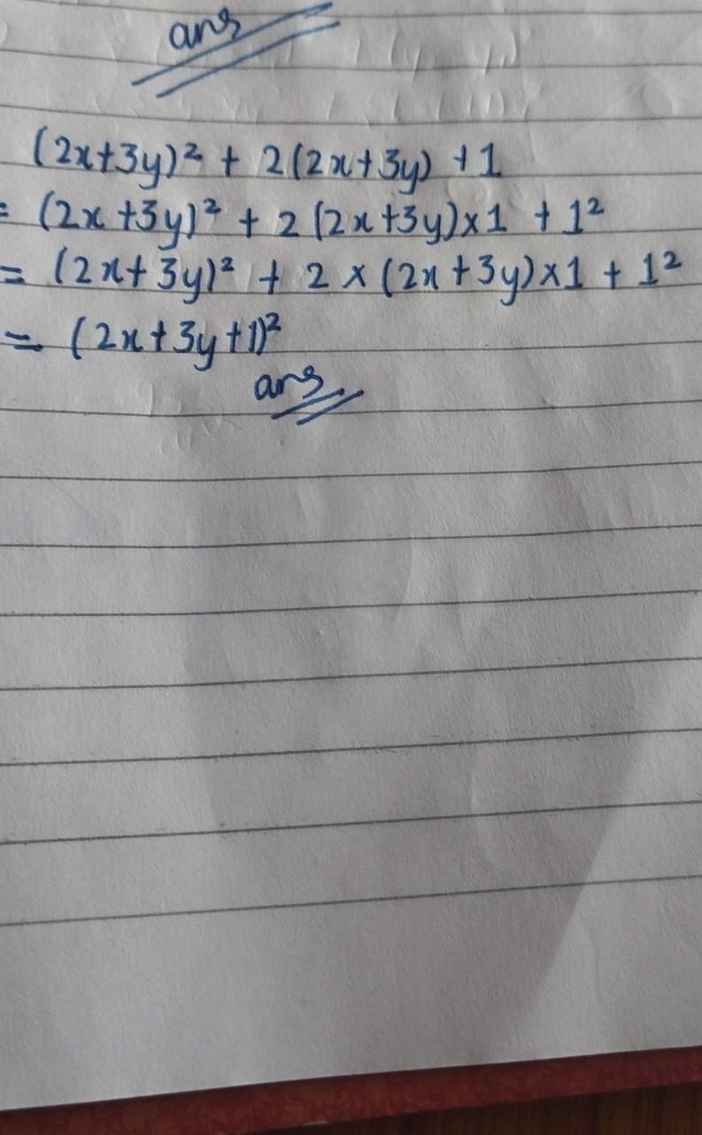 (2x + 3y)² + 2(2x + 3y) + 1-example-1