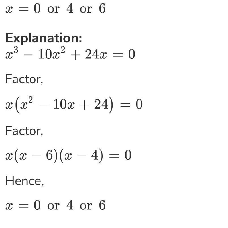 X^3-10x^2+24x=0 solve using Quadratic-example-1