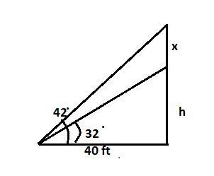 bird is flying directly above a tree you are standing 40 feet away from the tree the-example-1