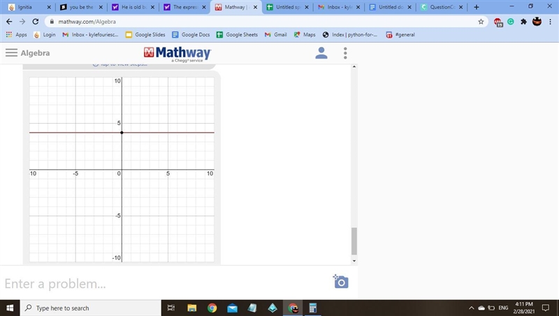 You be the teacher. a student graphs the equation y = 4 is the student correct explain-example-1