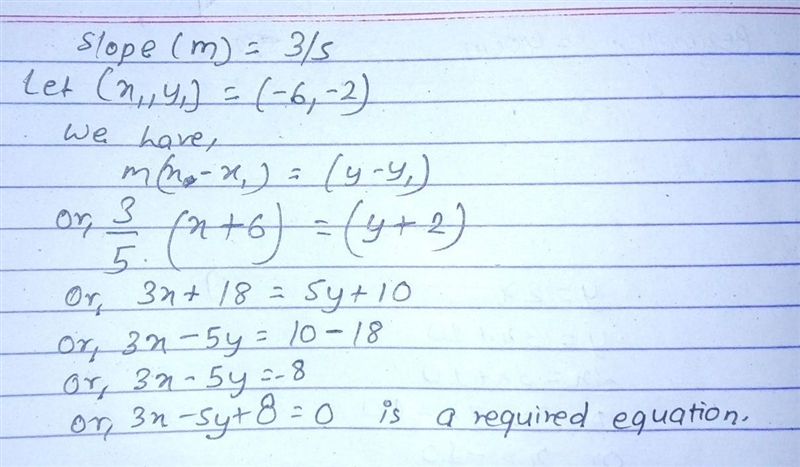 What is the equation, in point-slope form, of the line passing through the point (-6, -2) with-example-1