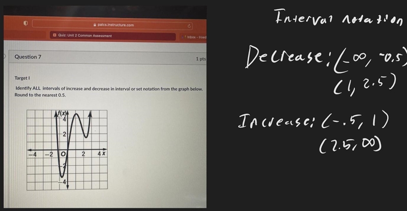 Identify ALL intervals of increase and decrease in interval or set notation from the-example-1