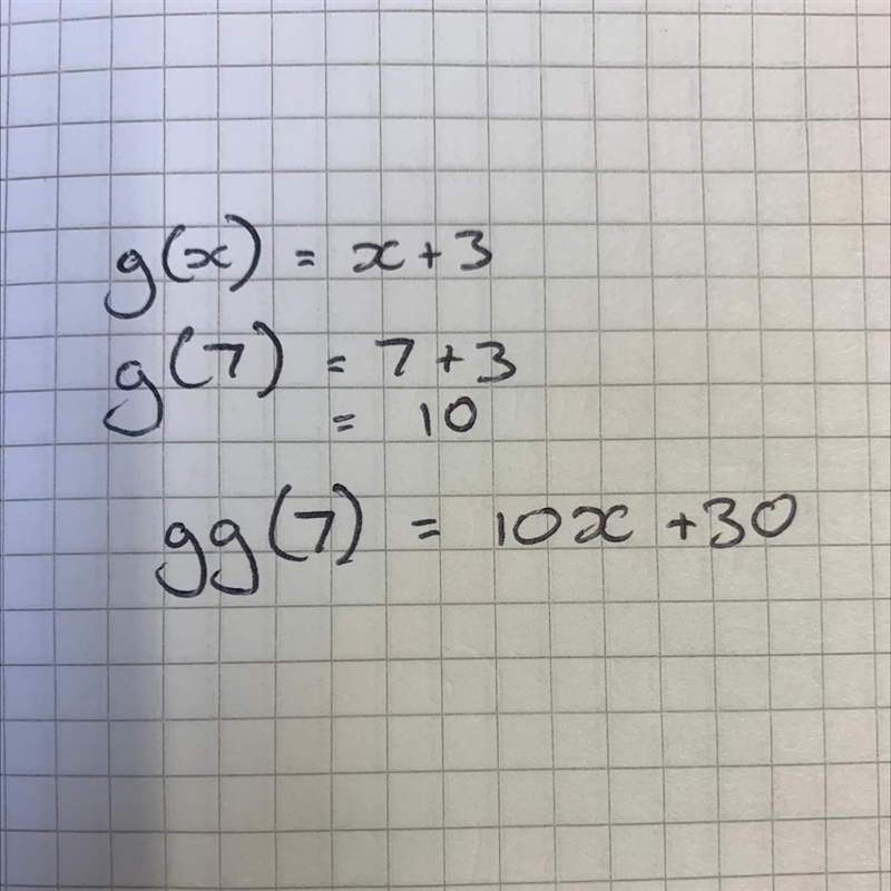 If f (x)=4x+1 and g(x)=x+3 find (g. g) (7)-example-1