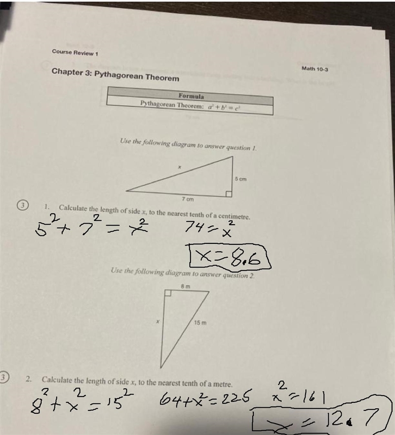 Pythagorean Theorem please show all work! Thanks-example-1