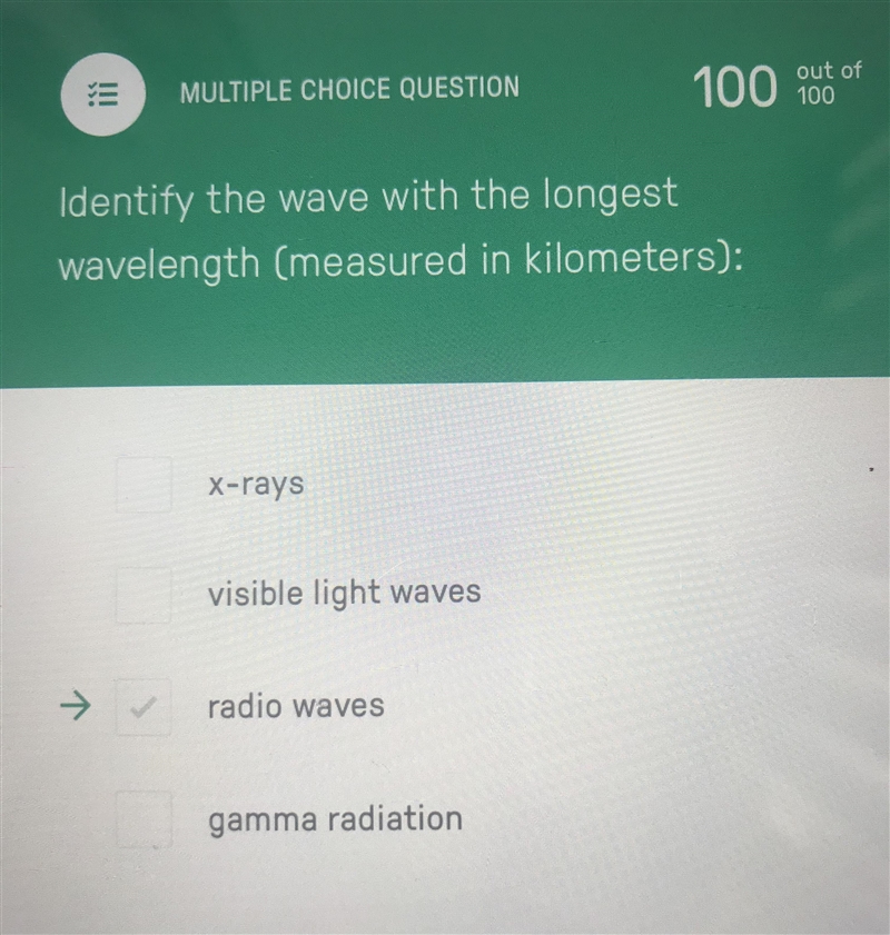 Identify the wave with the longest wavelength (measured in kilometers):-example-1