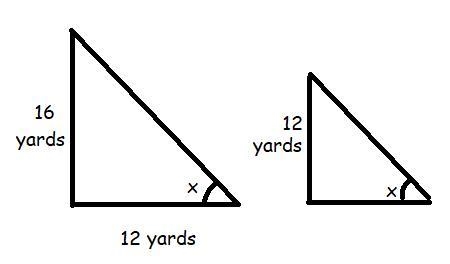 A maple tree is 16 yards tall and its shadow is 12 yards long. A nearby observation-example-1