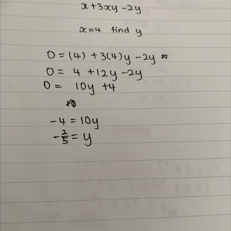 Evaluate x+3xy - 2y for x= 4 and y-example-1