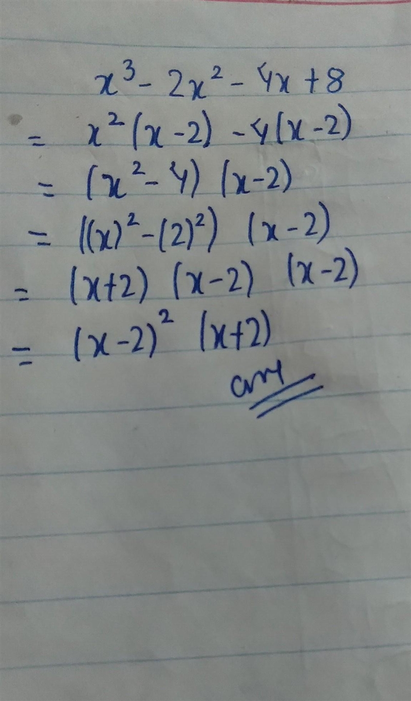 X cube minus 2 x square - 4 x + 8 ​-example-1