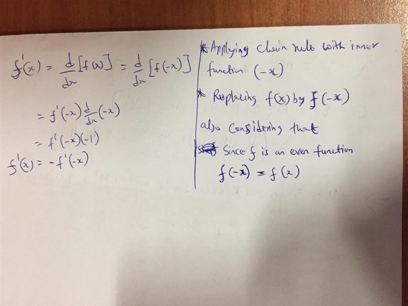 Let f be a function. Then f is odd if f(-x) = -f(x) for all x in the domain of f.-example-2