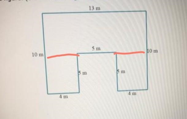 Find the area of the figure. Sides meet at right angles NO LINKS-example-1