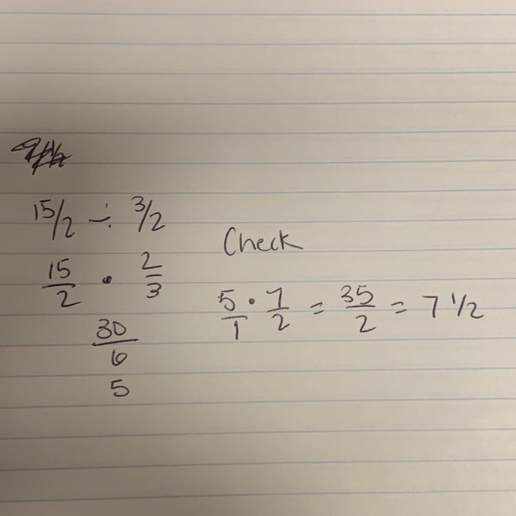 after completing a fraction division problem Claire use multiplication to check her-example-1