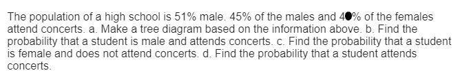 The students of a high school are 51% males. Of the students at this high school 45% of-example-1