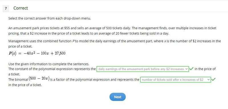 Help Please??? An amusement park prices tickets at $55 and sells an average of 500 tickets-example-1