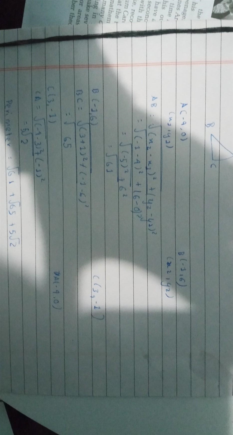 △ABC has vertices at (-4,0), (-1,6), and (3,-1). What is the perimeter of \displaystyle-example-1