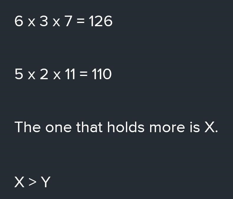 Compare the volumes of the rectangular prisms shown below. Which of the containers-example-1