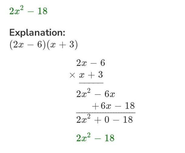 Find the product and simplify (2x+3)(x+6)​-example-1