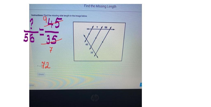 Find the missing side length in the image below-example-1