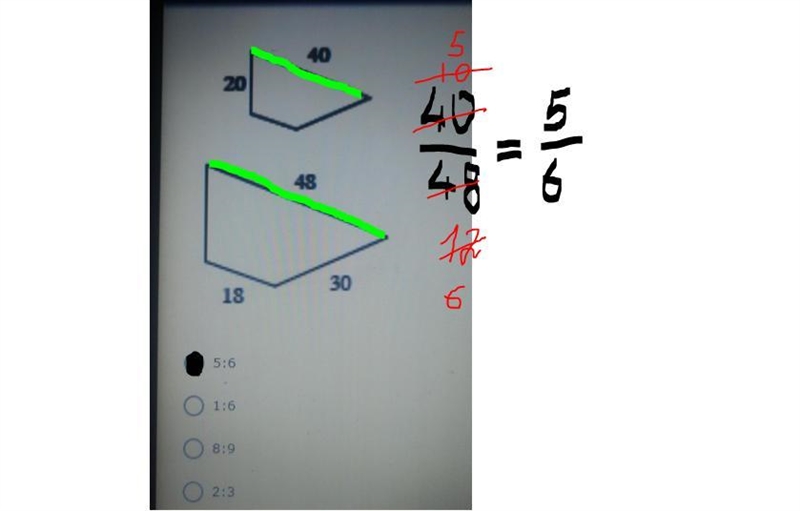 Polygons are similar find the scale factor of the smaller figure to the larger figure-example-1