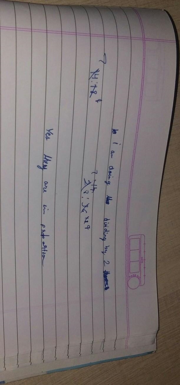 Show that the ratios 14/18 and 28/36 form a proportion by finding a common multiplier-example-1