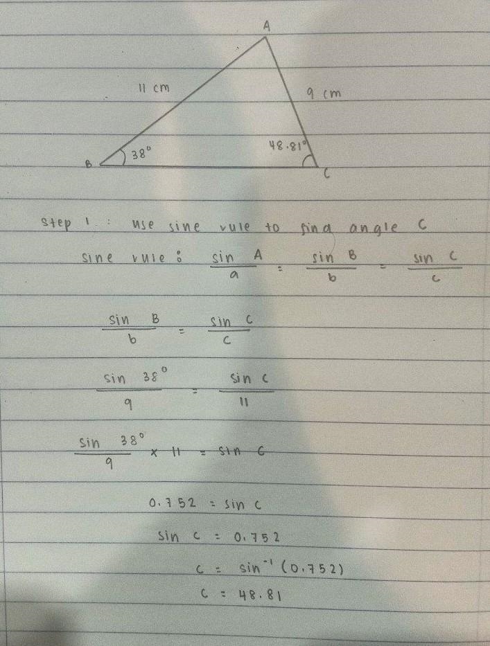 Work out the size of angle A-example-1