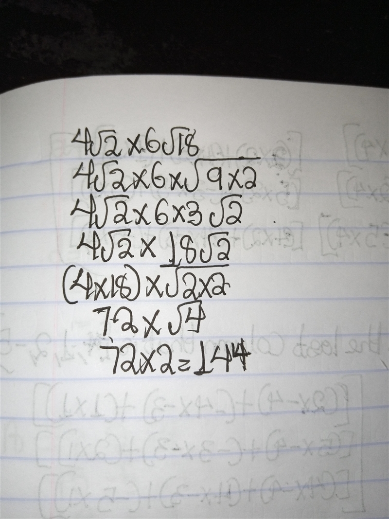 Multiply 4√2 x 6 √18-example-1