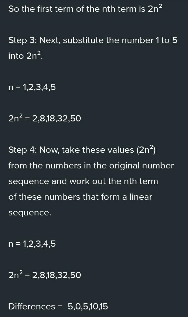 B) Here are the first four terms of a quadratic sequence. The nth term of this sequence-example-2