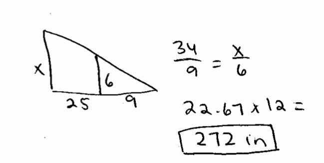 Please help. on a sunny day, bill wants to find the height of a tree. he walks 25 feet-example-1