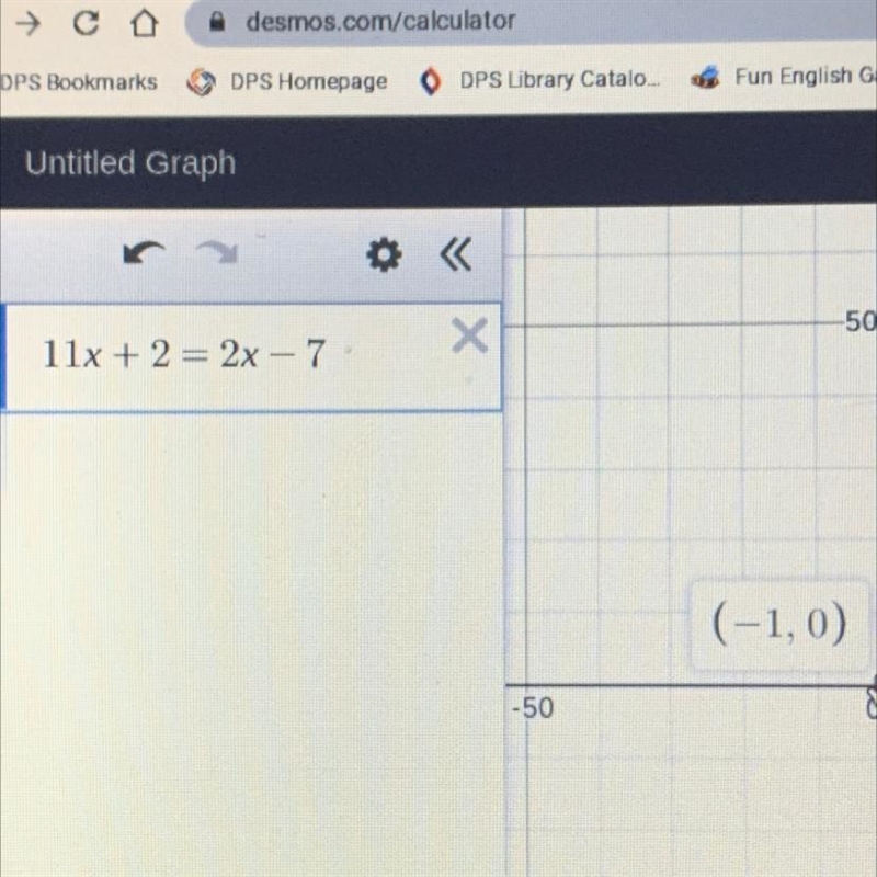 11x + 2 = 2x -7 Please explain how you did the work and how you got your answer-example-1