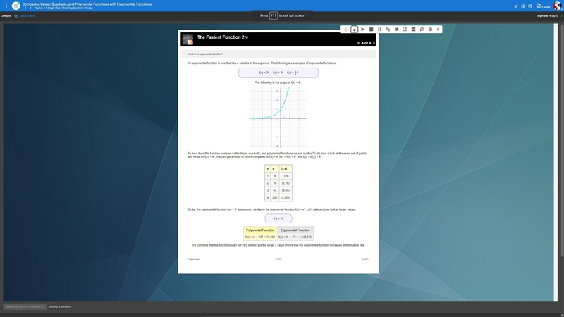 Which of the following increases at the fastest rate for larger values of x?-example-1