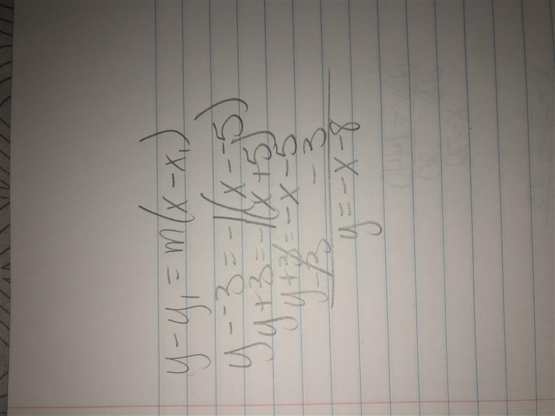 what is an equation in point-slope form of the line that passes through (-5,-3) and-example-1