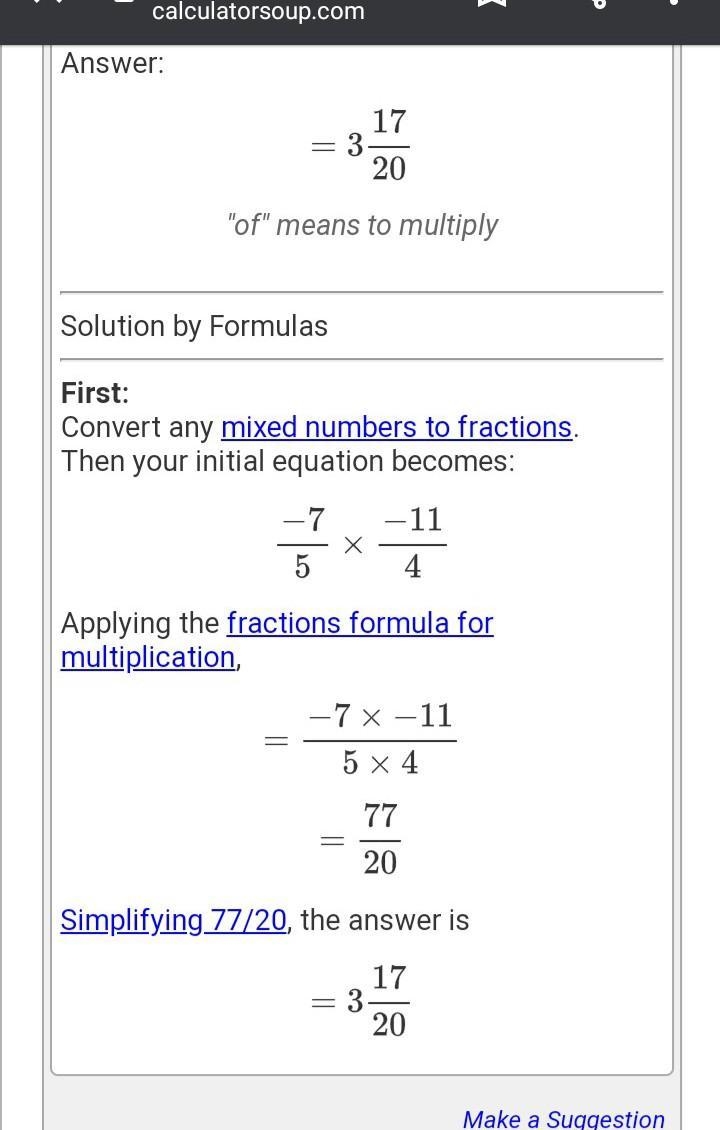 Which is the product of product of (-1 2/5) (-2 3/4)? A. -2 3/10 B. 2 3/10 C. 3 17/20 D-example-1