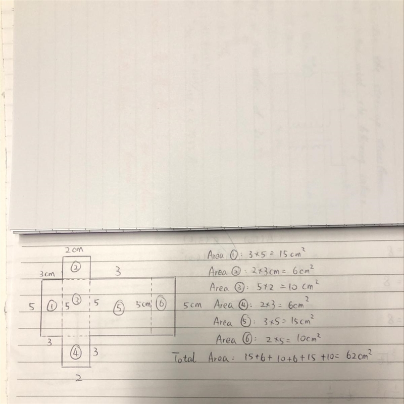 The net below can be folded to make a 3-dimensional shape. What is the surface area-example-1