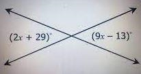 The two lines below intersect as shown what the value of x (2x+29) (9x-13)-example-1