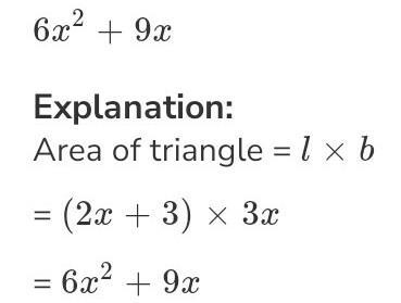 Explain how you will find the area of a rectangle with dimensions of 2x + 6 and 2x-example-1