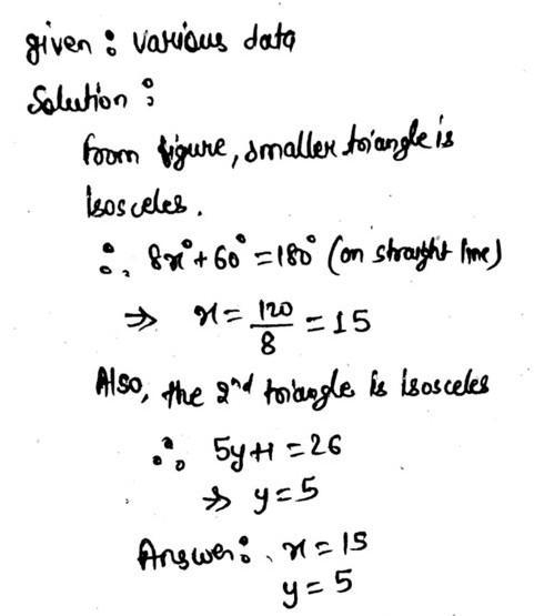 Find the values of x and y in the diagram.-example-1