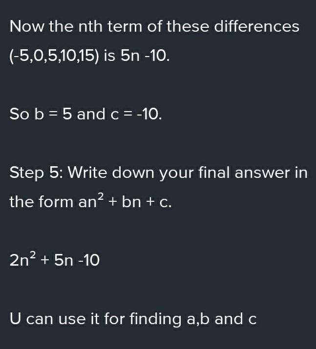 B) Here are the first four terms of a quadratic sequence. The nth term of this sequence-example-3