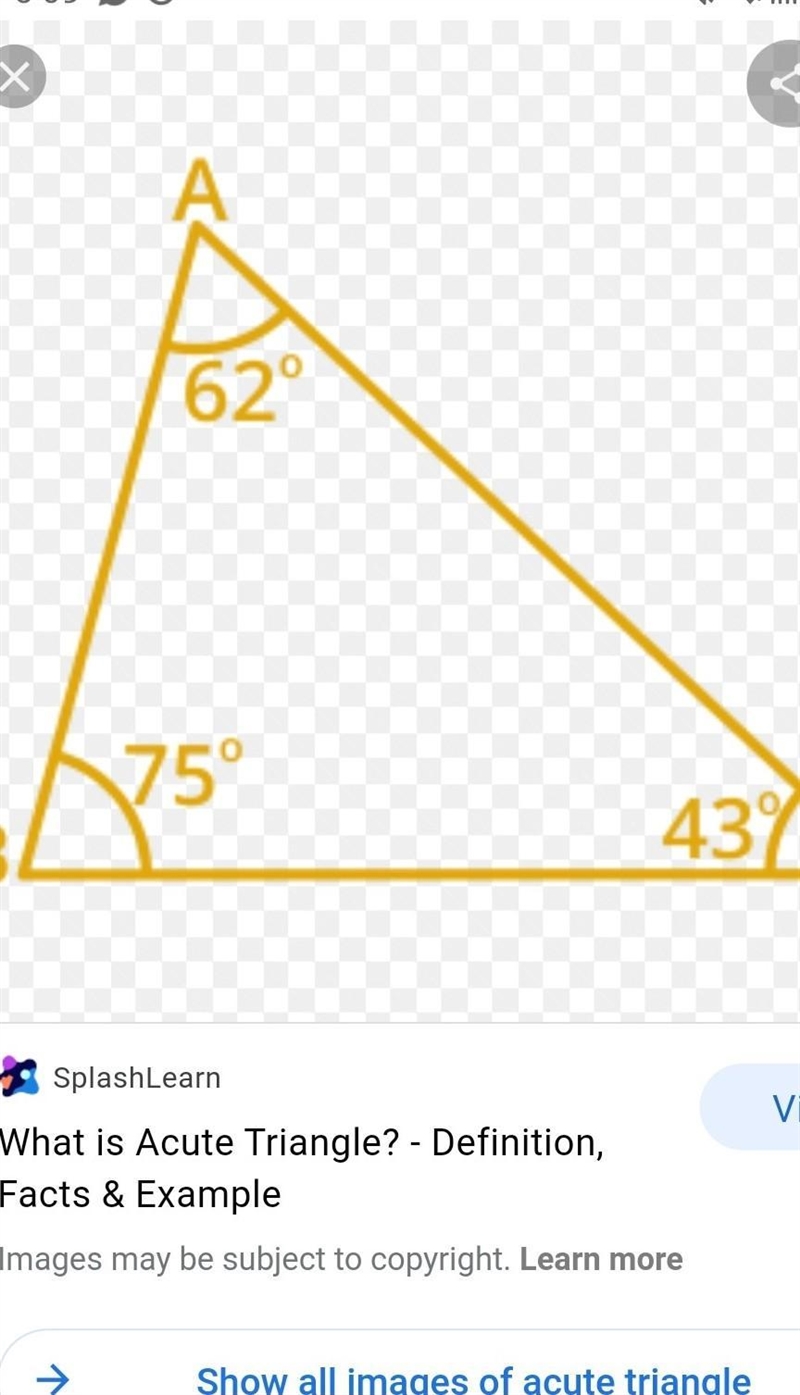 What is a acute triangle and what do a acute triangle look like?​-example-1