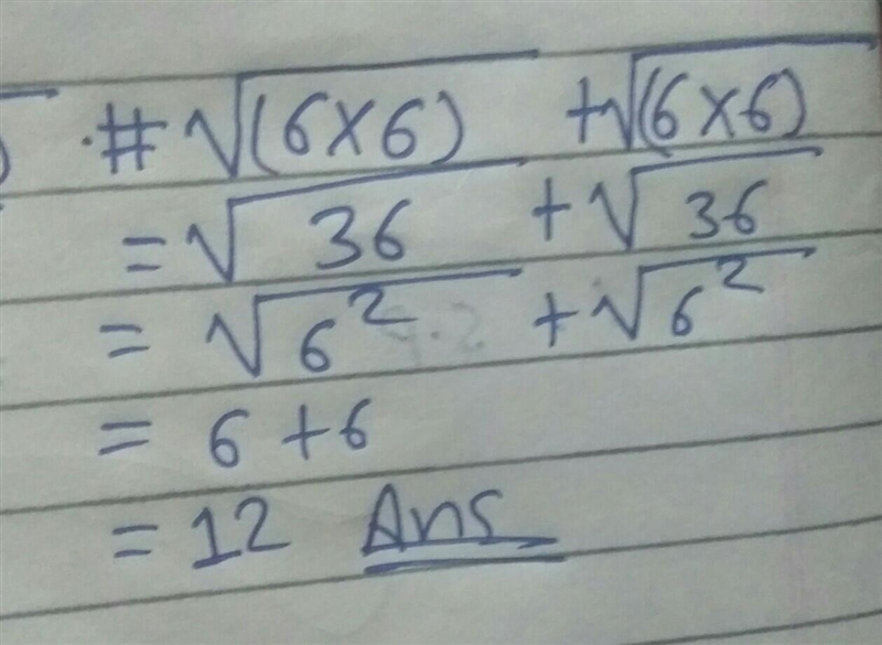 Solve , √(6*6) + √(6*6) please ASAP​-example-1