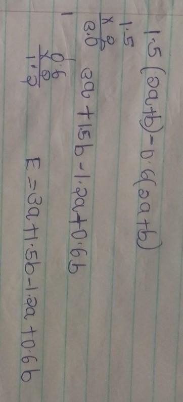 Select all the expressions that are equivalent to the expression below. 1.5(2a+b)-0.6(2a-example-1