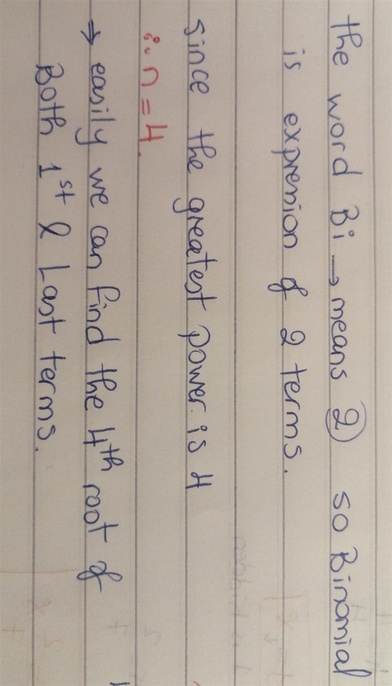 Find the binomial and n of the factored form of the binomial expansion. x4 – 28x3 + 294x-example-1