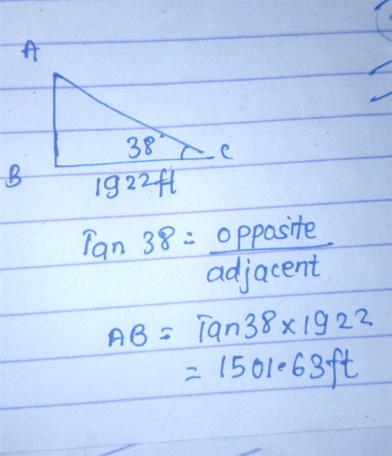 From a hot-air balloon, Eli measures a 38° angle of depression to a landmark that-example-1